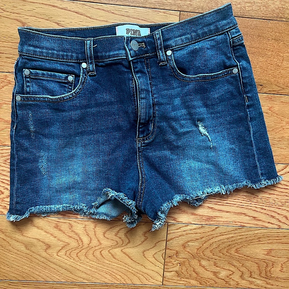 Victoria’s Secret Pink Denim Shorts size 10 distressed